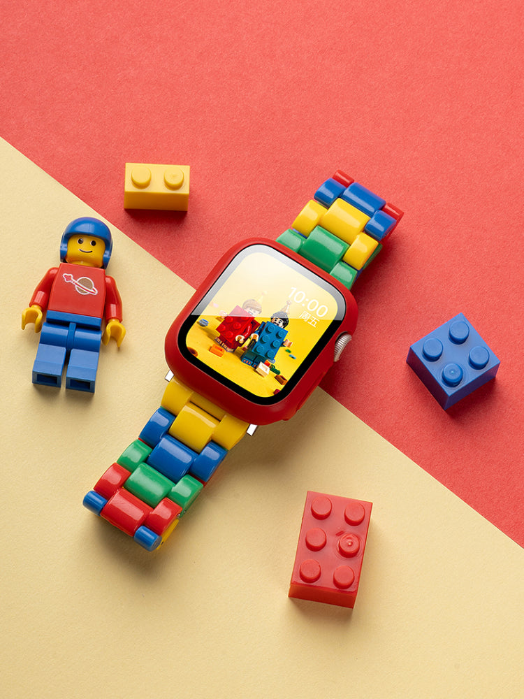 Colorful Resin Lego-Style Band for Apple Watch S9/S8/S7 – Breathable & Stylish