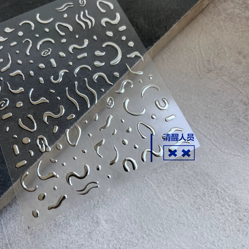 Liquid Silver Nail Stickers